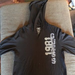 Guess black longe sleeve shirt hoodie